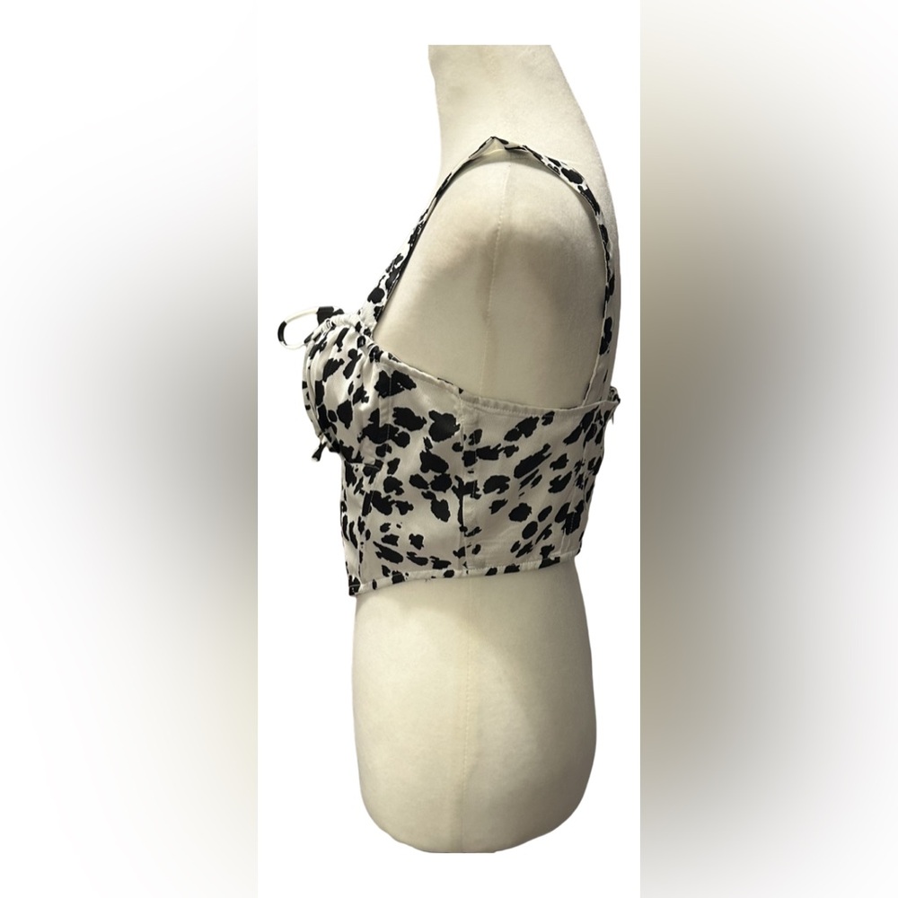 Cotton Candy LA Corset Cow Print Cropped Top - Picture 4 of 7